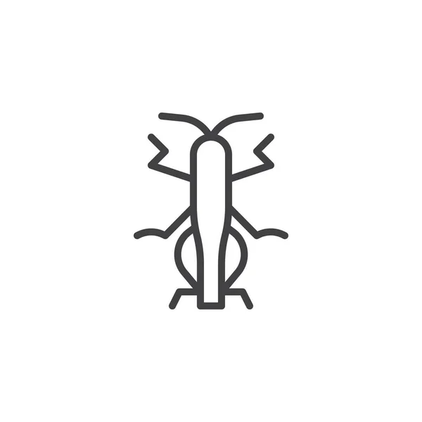 Kobylko Hmyzu Řádku Ikonu Osnovy Vektor Znamení Lineární Styl Piktogram — Stockový vektor
