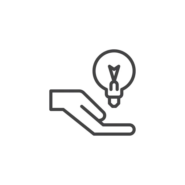 Maintenez Icône Contour Ampoule Signe Style Linéaire Pour Concept Mobile — Image vectorielle