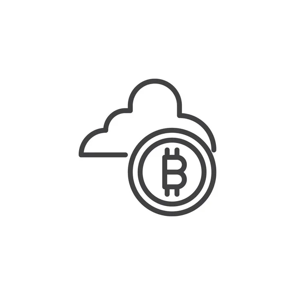 클라우드 컴퓨팅 아이콘 Bitcoins입니다 모바일 디자인에 스타일 Cryptocurrency Blockchain 간단한 — 스톡 벡터