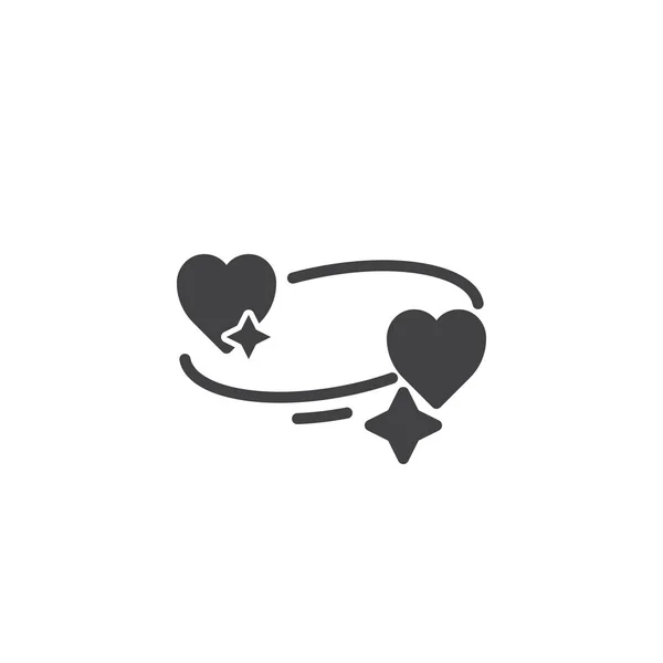 Verlobungsherzen Icon Vektor Gefülltes Flaches Zeichen Solides Piktogramm Auf Weiß — Stockvektor