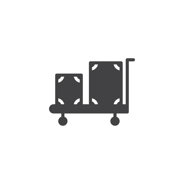 Тележка Отеля Векторным Значком Багажа Заполненный Плоский Знак Мобильной Концепции — стоковый вектор