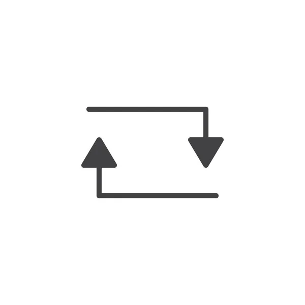 矢印ループ繰り返しアイコン ベクトルはいっぱいフラット記号 白で隔離固体のピクトグラムです 取引所のシンボル ロゴの図 — ストックベクタ