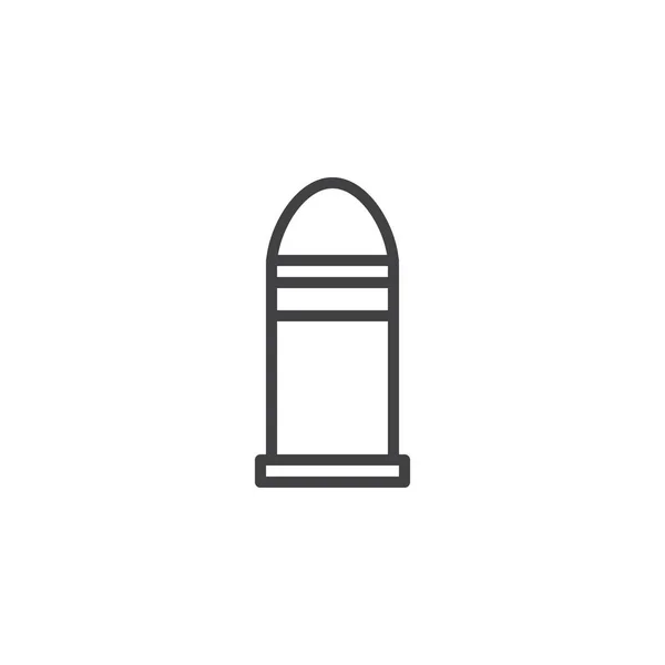Иконка Линии Пули Очертания Векторного Знака Пиктограмма Линейного Стиля Изолированная — стоковый вектор