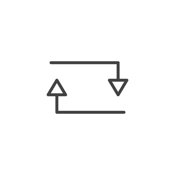 Lus Herhalen Lijn Pijlpictogram Overzicht Vector Teken Lineaire Stijl Pictogram — Stockvector