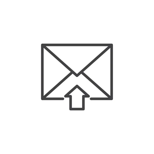 邮包收件套线图标 轮廓矢量符号 线性风格的象形文字隔离在白色 收入邮件符号 徽标插图 可编辑笔画 — 图库矢量图片