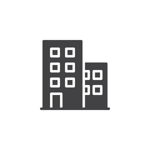 Bytový Dům Vektorové Ikony Plný Plochý Znamení Solidní Piktogram Izolované — Stockový vektor