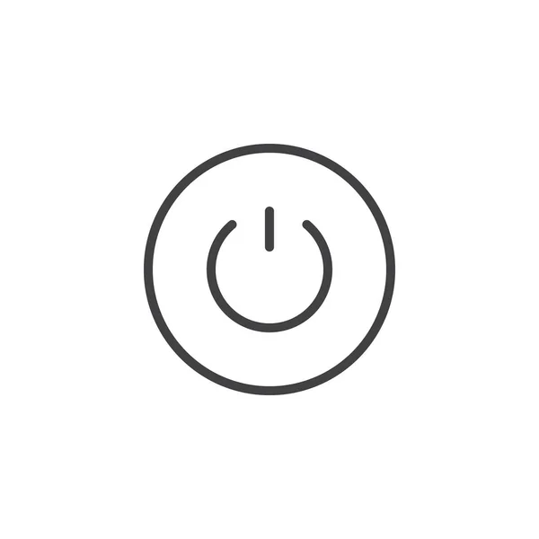電源ボタン ライン アイコン ベクトル記号の概要線形スタイル ピクトグラム白で隔離 シャット ダウンのシンボル ロゴの図 編集可能なストローク — ストックベクタ