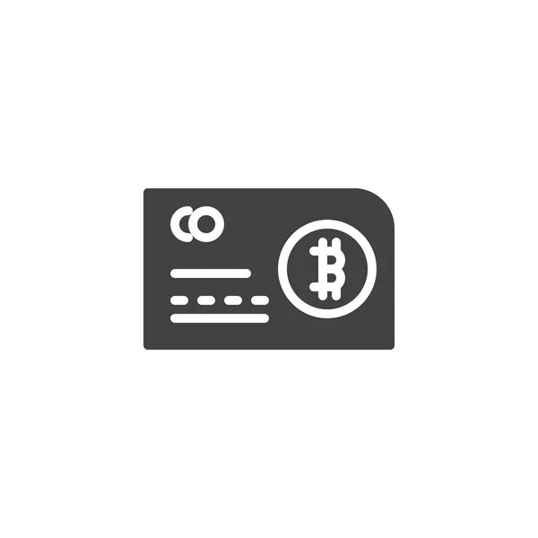 Bitcoin Ícone Vetor Cartão Banco Sinal Plano Cheio Para Conceito —  Vetores de Stock