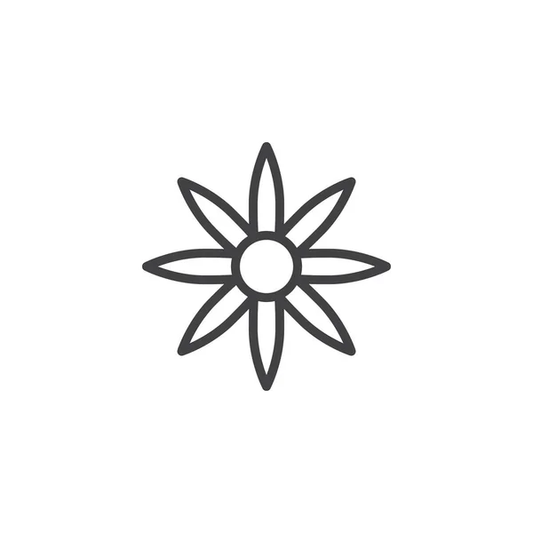 Blume Umrisssymbol Lineares Stilschild Für Mobiles Konzept Und Webdesign Floret — Stockvektor