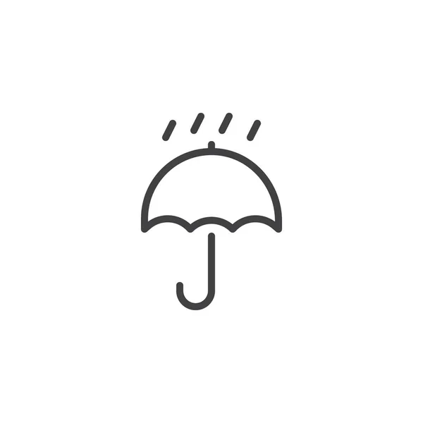 Verpackungsschild Trocken Halten Mit Regenschirm Und Tropfen Liniensymbol Umrissvektorzeichen Lineares — Stockvektor