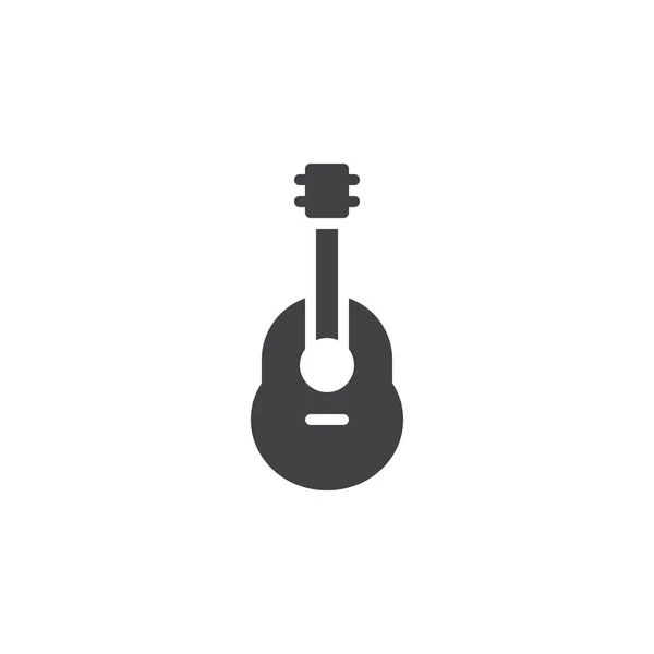 Acoustic Guitar Icon Vector Filled Flat Sign Solid Pictogram Isolated — Stock Vector