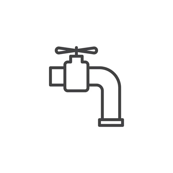 Wasserhahn Umriss Symbol Lineares Stilschild Für Mobiles Konzept Und Webdesign — Stockvektor