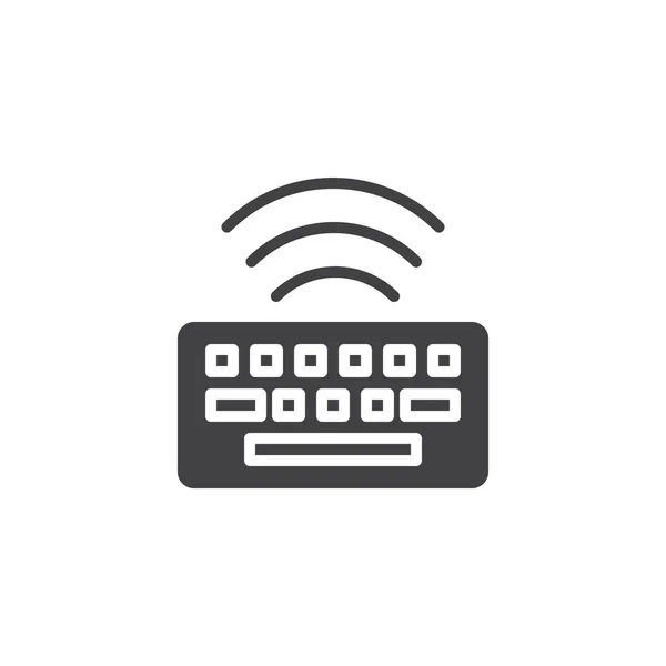 Vettore Icona Tastiera Wireless Segno Piatto Riempito Pittogramma Solido Isolato — Vettoriale Stock