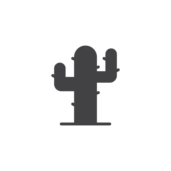 Кактус Вектор Иконок Пустыни Плоский Знак Сплошная Пиктограмма Выделенная Белом — стоковый вектор