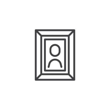 Dikey bir çerçeve anahat simgesi. Mobil kavramı ve web tasarım için doğrusal stili işaret. Resim basit çizgi vektör simgesi. Sembol, logo illüstrasyon. Piksel mükemmel vektör grafikleri