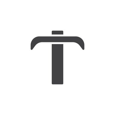 Simge vektör, dolu düz işareti, üzerinde beyaz izole katı piktogram seç. İtfaiyeci kazma sembolü, logo illüstrasyon.