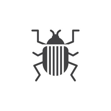 Colorado böceği simge vektör, düz işareti, üzerinde beyaz izole katı piktogram dolu. Haşere sembolü, logo illüstrasyon.