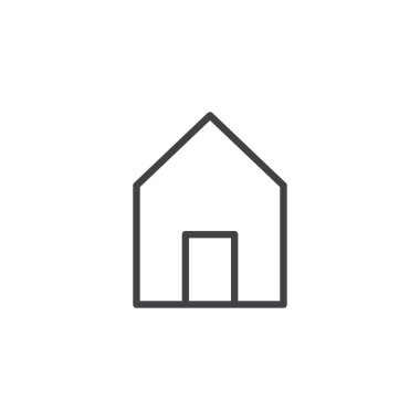 House satırı simgesi, vektör işareti, anahat üzerinde beyaz izole doğrusal stil piktogram. Giriş sayfası simgesi, logo illüstrasyon. Düzenlenebilir kontur