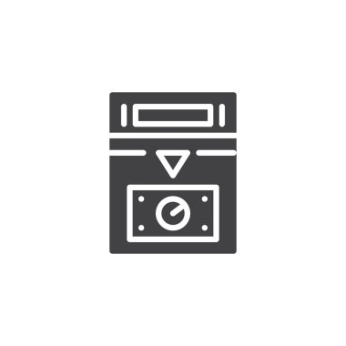 Ev İklim kontrol paneli simge vektör, dolu düz işareti, üzerinde beyaz izole katı piktogram. Sembol, logo illüstrasyon.