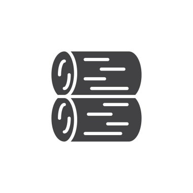 Günlükleri vektör simge yığını. Mobil kavramı ve web tasarım için düz işareti dolu. Yangın basit katı simgesinin günlükleri. Sembol, logo illüstrasyon. Piksel mükemmel vektör grafikleri