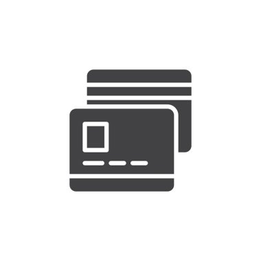 Kredi kartı vektör simgesi. Mobil kavramı ve web tasarım için düz işareti dolu. Ödeme yöntemi basit katı simgesi. Sembol, logo illüstrasyon. Piksel mükemmel vektör grafikleri