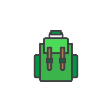 Sırt çantası doldurulmuş anahat simgesini