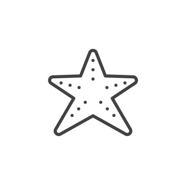 Deniz yıldızı simge anahat. Mobil kavramı ve web tasarım için doğrusal stili işaret. basit çizgi vektör simgesi. Sembol, logo illüstrasyon. Piksel mükemmel vektör grafikleri