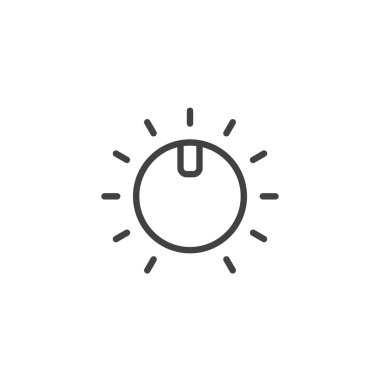 Ses denetimi çizgi simgesini, anahat vektör işareti üzerinde beyaz izole doğrusal stil piktogram. Ses düzeyi simgesi, logo illüstrasyon. Düzenlenebilir kontur