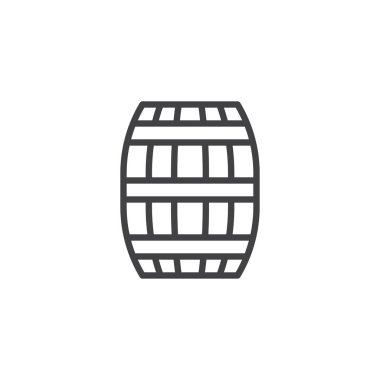 Bira varil anahat simgesi. Mobil kavramı ve web tasarım için doğrusal stili işaret. Şarap varil basit çizgi vektör simgesi. Sembol, logo illüstrasyon. Piksel mükemmel vektör grafikleri