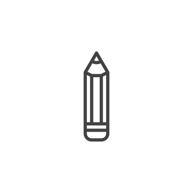 Kalem satırı simgesi, vektör işareti, anahat üzerinde beyaz izole doğrusal stil piktogram. Sembol, logo illüstrasyon yazmak. Düzenlenebilir kontur