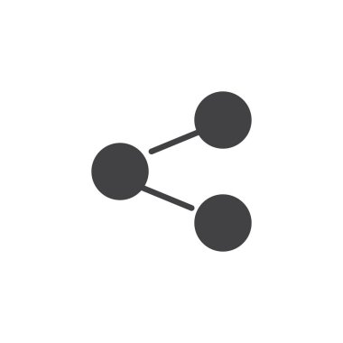 Sosyal ağ bağlantıları simgesi vektör, düz işareti, üzerinde beyaz izole katı piktogram dolu. Paylaşım sembolü, logo illüstrasyon.