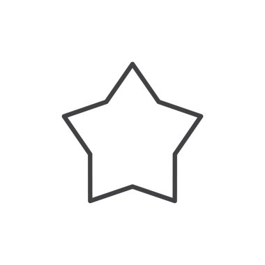Yıldız anahat simgesi. Mobil kavramı ve web tasarım için doğrusal stili işaret. En sevdiğim basit çizgi vektör simgesi. Sembol, logo illüstrasyon. Piksel mükemmel vektör grafikleri