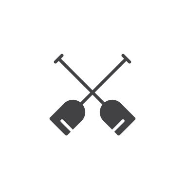 Çift kürek vektör simgesi. Mobil kavramı ve web tasarım için düz işareti dolu. Tekne kürek basit katı simgesi. Sembol, logo illüstrasyon. Piksel mükemmel vektör grafikleri