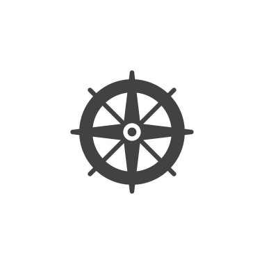 Rüzgar gülü vektör simgesi. Mobil kavramı ve web tasarım için düz işareti dolu. Pusula basit katı simgesini. Sembol, logo illüstrasyon. Piksel mükemmel vektör grafikleri