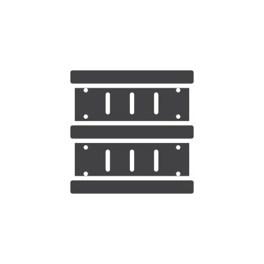 Kargo konteyner vektör simgesi. Mobil kavramı ve web tasarım için düz işareti dolu. Kutuları basit katı simgesi. Sembol, logo illüstrasyon. Piksel mükemmel vektör grafikleri