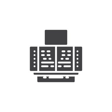 Denetim sistemi Masası vektör simgesi. Mobil kavramı ve web tasarım için düz işareti dolu. Teknoloji Denetim Masası basit katı simgesi. Sembol, logo illustration.s