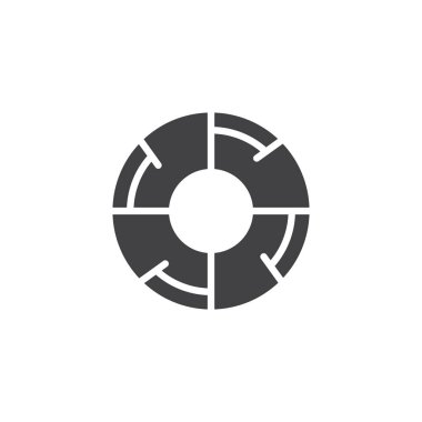 Lifebuoy simge vektör, düz işareti, üzerinde beyaz izole katı piktogram dolu. Hayatımı kurtardın, yardım sembolü, logo illüstrasyon.