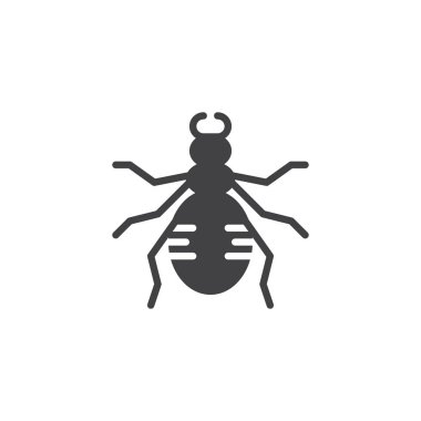 Zemin böceği simge vektör, düz işareti, üzerinde beyaz izole katı piktogram dolu. Böcek böcek sembolü, logo illüstrasyon.