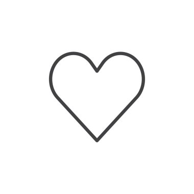 Casino kalp takım elbise satırı simgesi, anahat vektör işareti üzerinde beyaz izole doğrusal stil piktogram. Sembol, logo illüstrasyon. Düzenlenebilir kontur