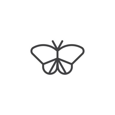 Güve anahat simgesi. Mobil kavramı ve web tasarım için doğrusal stili işaret. Kelebek basit çizgi vektör simgesi. Sembol, logo illüstrasyon. Piksel mükemmel vektör grafikleri