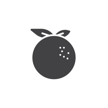 Turuncu meyve simge vektör, düz işareti, üzerinde beyaz izole katı piktogram dolu. Sembol, logo illüstrasyon.