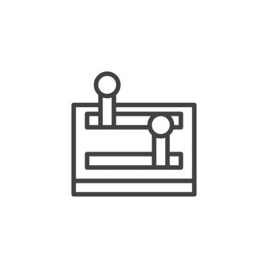 Kol Kol anahat simgesi. Mobil kavramı ve web tasarım için doğrusal stili işaret. Kontrol kolu basit çizgi vektör simgesi. Sembol, logo illüstrasyon. Piksel mükemmel vektör grafikleri