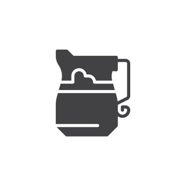 Bira kavanoz vektör simgesi. Mobil kavramı ve web tasarım için düz işareti dolu. Bira sürahi basit katı simgesi. Sembol, logo illüstrasyon. Piksel mükemmel vektör grafikleri