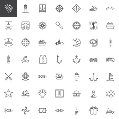 Deniz anahat Icons set