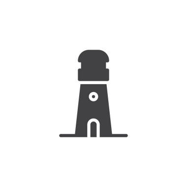 Fener kulesi vektör simgesi. Mobil kavramı ve web tasarım için düz işareti dolu. Beacon ışık basit katı simgesi. Sembol, logo illüstrasyon. Piksel mükemmel vektör grafikleri