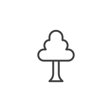 Ağaç anahat simgesi. Mobil kavramı ve web tasarım için doğrusal stili işaret. Akçaağaç ağaç basit çizgi vektör simgesi. Sembol, logo illüstrasyon. Piksel mükemmel vektör grafikleri