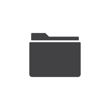 Klasör simge vektör, düz işareti, üzerinde beyaz izole katı piktogram dolu. Sembol, logo illüstrasyon.