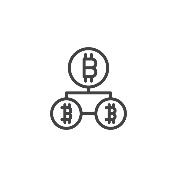 Bitcoin Blockchain 아이콘입니다 모바일 디자인에 스타일 Cryptocurrency 네트워크 간단한 아이콘입니다 — 스톡 벡터