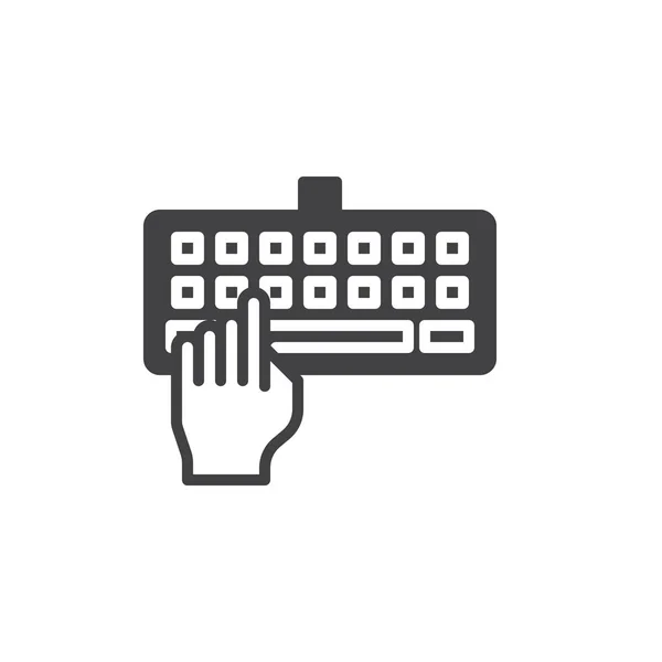 Mecanografía Manual Vector Icono Del Teclado Lleno Signo Plano Pictograma — Vector de stock