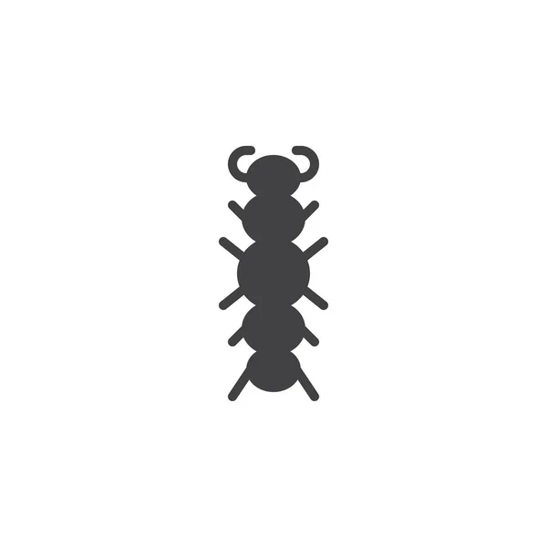 毛虫昆虫アイコン ベクトルはいっぱいフラット記号 白で隔離固体のピクトグラムです シンボル ロゴの図 — ストックベクタ